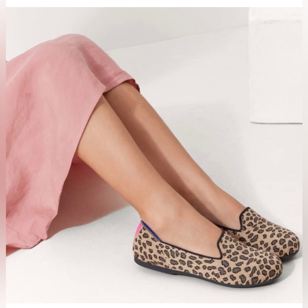ROTHYS LEOPARD PRINT SPOTTED SLIP ON WASHABLE KIDS CLASSIC COMFY LOAFER